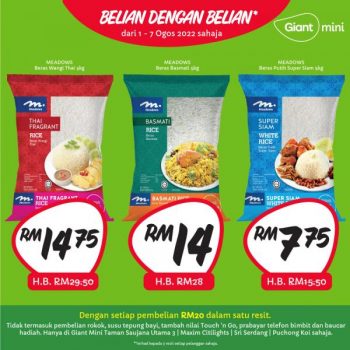Giant-Mini-Meadows-Rice-Half-Price-Promotion-1-350x350 - Johor Kedah Kelantan Kuala Lumpur Melaka Negeri Sembilan Pahang Penang Perak Perlis Promotions & Freebies Putrajaya Sabah Sarawak Selangor Supermarket & Hypermarket Terengganu 