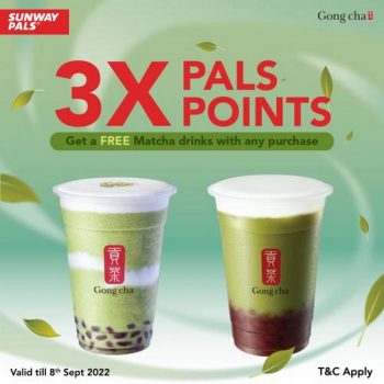 Gong-Cha-Sunway-Outlets-3X-Pals-Points-Free-Matcha-Drink-Promotion-350x350 - Beverages Food , Restaurant & Pub Kuala Lumpur Promotions & Freebies Selangor 