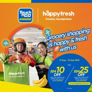 Happy-Fresh-Special-Promo-with-Touch-n-Go-350x350 - Johor Kedah Kelantan Kuala Lumpur Melaka Negeri Sembilan Pahang Penang Perak Perlis Promotions & Freebies Putrajaya Sabah Sarawak Selangor Supermarket & Hypermarket Terengganu 