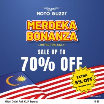 Moto-Guzzi-Merdeka-Bonanza-Sale-at-Mitsui-Outlet-Park-350x350 - Apparels Fashion Accessories Fashion Lifestyle & Department Store Malaysia Sales Selangor 