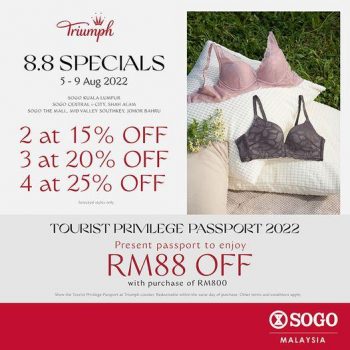 SOGO-Triumph-8.8-Sale-350x350 - Fashion Accessories Fashion Lifestyle & Department Store Johor Kuala Lumpur Lingerie Malaysia Sales Selangor Supermarket & Hypermarket Underwear 