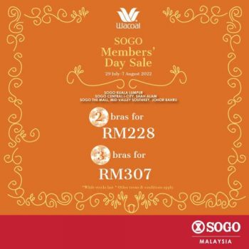 SOGO-Wacoal-Members-Day-Sale-350x350 - Fashion Accessories Fashion Lifestyle & Department Store Johor Kuala Lumpur Lingerie Malaysia Sales Selangor Underwear 