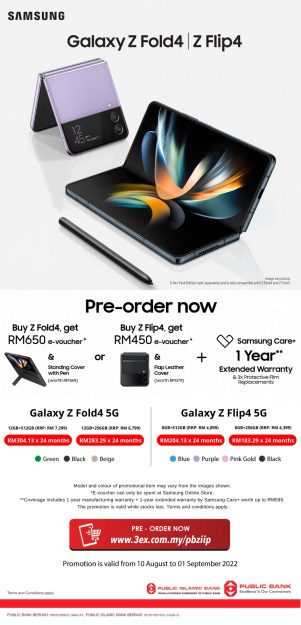 Samsung-Galaxy-Z-Fold4-Z-Flip4-Pre-Order-Deal-with-Public-Bank-301x625 - Bank & Finance Electronics & Computers Johor Kedah Kelantan Kuala Lumpur Melaka Mobile Phone Negeri Sembilan Online Store Pahang Penang Perak Perlis Promotions & Freebies Public Bank Putrajaya Sabah Sarawak Selangor Terengganu 