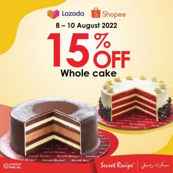 Secret-Recipe-8.8-Sale-15-OFF-Whole-Cake-on-Shopee-Lazada-350x350 - Beverages Cake Food , Restaurant & Pub Johor Kedah Kelantan Kuala Lumpur Melaka Negeri Sembilan Online Store Pahang Penang Perak Perlis Promotions & Freebies Putrajaya Sabah Sarawak Selangor Terengganu 