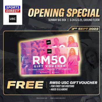 Sports-Direct-Opening-Special-at-Sunway-Big-Box-350x350 - Apparels Fashion Accessories Fashion Lifestyle & Department Store Footwear Johor Promotions & Freebies Sportswear 