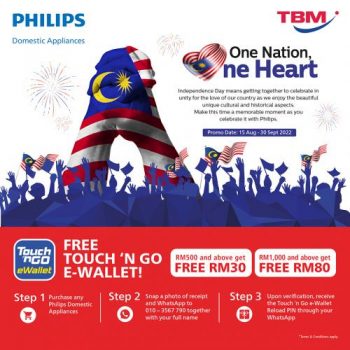 TBM-Philips-FREE-Touch-n-Go-eWallet-Merdeka-Promotion-350x350 - Home Appliances Johor Kedah Kelantan Kitchen Appliances Kuala Lumpur Melaka Negeri Sembilan Online Store Pahang Penang Perak Perlis Promotions & Freebies Putrajaya Sabah Sarawak Selangor Terengganu 