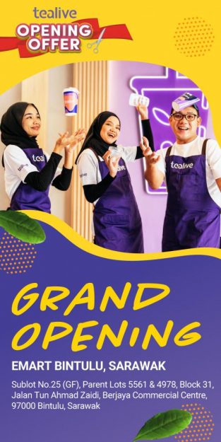 Tealive-Opening-Promotion-at-Emart-Bintulu-313x625 - Beverages Food , Restaurant & Pub Promotions & Freebies Sarawak 