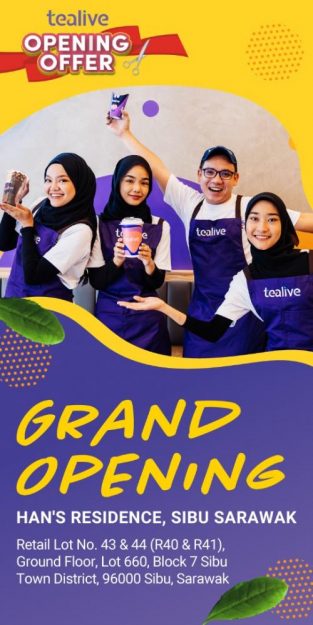 Tealive-Opening-Promotion-at-Hans-Residence-Sibu-313x625 - Beverages Food , Restaurant & Pub Promotions & Freebies Sarawak 
