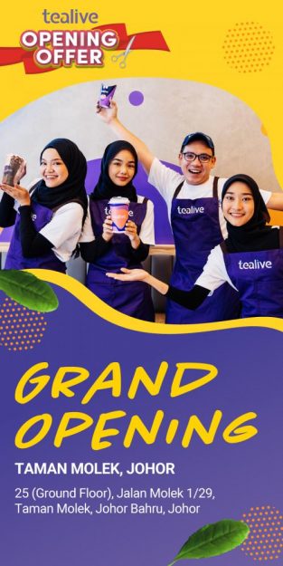 Tealive-Opening-Promotion-at-Lotuss-Taman-Molek-313x625 - Beverages Food , Restaurant & Pub Johor Promotions & Freebies 