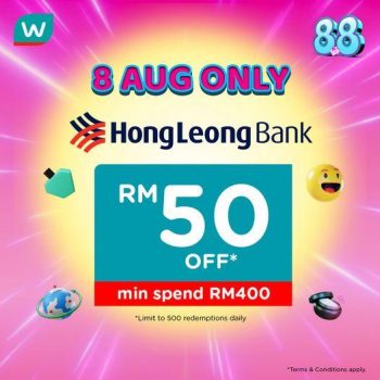 Watsons-Online-Hong-Leong-Bank-8.8-Sale-350x350 - Bank & Finance Beauty & Health Cosmetics Health Supplements Hong Leong Bank Johor Kedah Kelantan Kuala Lumpur Malaysia Sales Melaka Negeri Sembilan Online Store Pahang Penang Perak Perlis Personal Care Putrajaya Sabah Sarawak Selangor Skincare Terengganu 