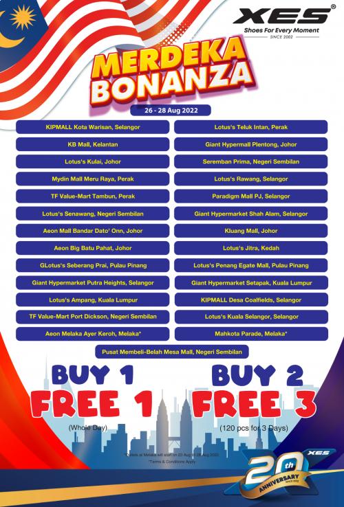 2628 Aug 2022 XES Shoes Merdeka Bonanza Sale
