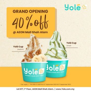Yole-Grand-Opening-Deal-at-AEON-Mall-Shah-Alam-350x350 - Beverages Food , Restaurant & Pub Ice Cream Promotions & Freebies Selangor 