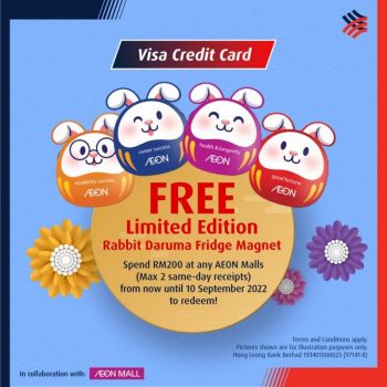 AEON-HLB-Visa-Credit-Card-Free-Rabbit-Daruma-Fridge-Magnet-Promotion-350x350 - Bank & Finance Hong Leong Bank Johor Kedah Kelantan Kuala Lumpur Melaka Negeri Sembilan Pahang Penang Perak Perlis Promotions & Freebies Putrajaya Sabah Sarawak Selangor Supermarket & Hypermarket Terengganu 
