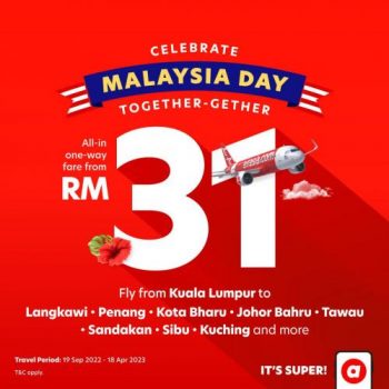 Airasia-Malaysia-Day-Promotion-350x350 - Air Fare Johor Kedah Kelantan Kuala Lumpur Melaka Negeri Sembilan Online Store Pahang Penang Perak Perlis Promotions & Freebies Putrajaya Sabah Sarawak Selangor Sports,Leisure & Travel Terengganu 