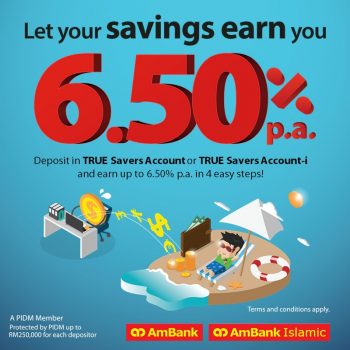 AmBank-True-Saving-Account-350x350 - AmBank Bank & Finance Johor Kedah Kelantan Kuala Lumpur Melaka Negeri Sembilan Pahang Penang Perak Perlis Promotions & Freebies Putrajaya Sabah Sarawak Selangor Terengganu 