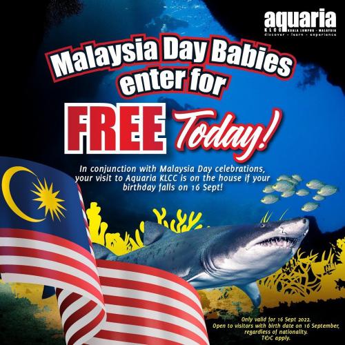 16 Sep 2022 Aquaria KLCC Malaysia Day Babies Free Entry Promotion
