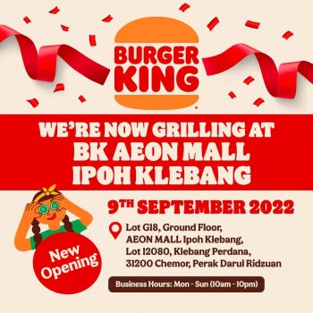 Burger-King-Opening-Freebies-Promotion-at-AEON-Mall-Ipoh-Klebang-1-350x350 - Beverages Burger Food , Restaurant & Pub Perak Promotions & Freebies 
