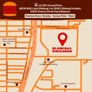 Burger-King-Opening-Freebies-Promotion-at-AEON-Mall-Ipoh-Klebang-3-350x350 - Beverages Burger Food , Restaurant & Pub Perak Promotions & Freebies 