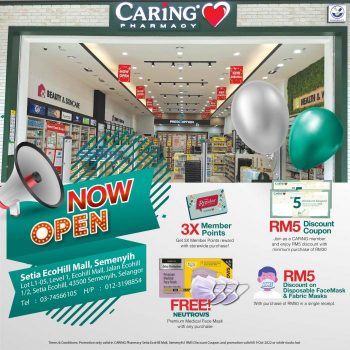 Caring-Pharmacy-Opening-Promotion-at-Setia-EcoHill-Mall-350x350 - Beauty & Health Cosmetics Health Supplements Personal Care Promotions & Freebies Selangor 