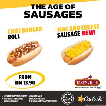 Carls-Jr-Mac-Cheese-Sausage-Deal-350x350 - Beverages Food , Restaurant & Pub Johor Kedah Kelantan Kuala Lumpur Melaka Negeri Sembilan Pahang Penang Perak Perlis Promotions & Freebies Putrajaya Sabah Sarawak Selangor Terengganu 