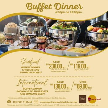 Cinnamon-Coffee-House-International-Buffet-Dinner-Deal-350x350 - Beverages Food , Restaurant & Pub Hotels Promotions & Freebies Selangor Sports,Leisure & Travel 