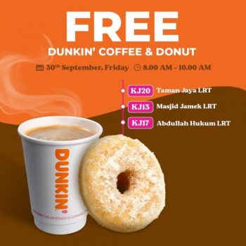 Dunkin-Global-Coffee-Day-Free-Dunkin-Coffee-Donut-Promotion-350x350 - Beverages Food , Restaurant & Pub Kuala Lumpur Promotions & Freebies Selangor 