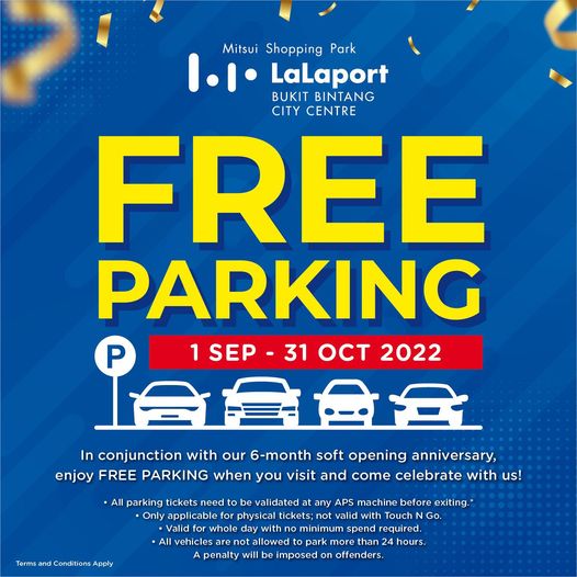 1 Sep31 Oct 2022 Free Parking at LaLaport BBCC