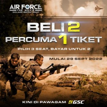 GSC-Air-Force-Buy-2-Free-1-Ticket-Promotion-350x350 - Cinemas Johor Kedah Kelantan Kuala Lumpur Melaka Movie & Music & Games Negeri Sembilan Pahang Penang Perak Perlis Promotions & Freebies Putrajaya Sabah Sarawak Selangor Terengganu 