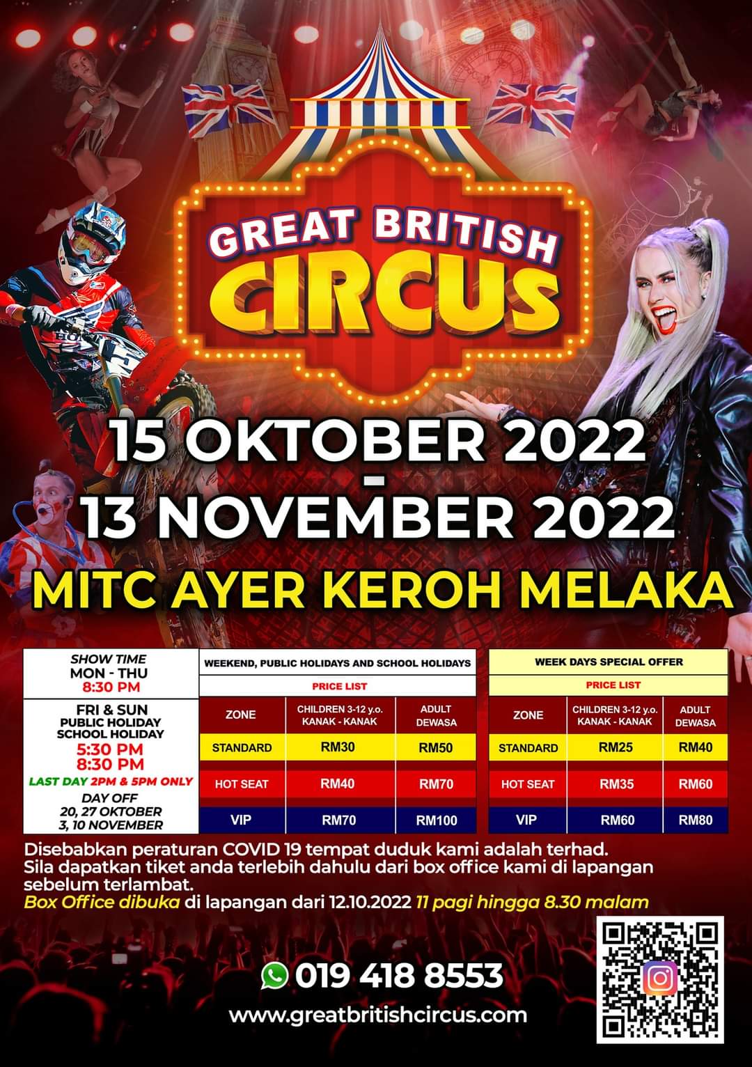 15 Oct-15 Nov 2022: Great British Circus is Coming to Melaka, Mitc Ayer ...