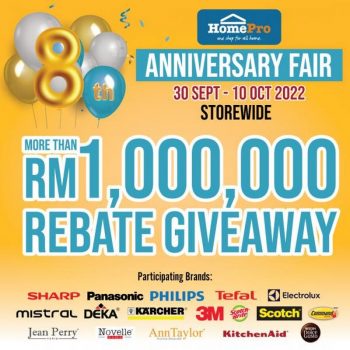 HomePro-8th-Anniversary-Fair-Promotion-350x350 - Electronics & Computers Home Appliances Johor Kedah Kelantan Kitchen Appliances Kuala Lumpur Melaka Negeri Sembilan Pahang Penang Perak Perlis Promotions & Freebies Putrajaya Sabah Sarawak Selangor Terengganu 