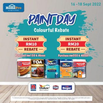 HomePro-Paint-Day-Colourful-Rebate-Promotion-350x350 - Home & Garden & Tools Johor Kedah Kelantan Kuala Lumpur Melaka Negeri Sembilan Pahang Penang Perak Perlis Promotions & Freebies Putrajaya Sabah Sarawak Selangor Terengganu 