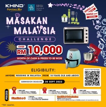 Khind-Masakan-Malaysia-Challenge-350x351 - Electronics & Computers Events & Fairs Home Appliances Johor Kedah Kelantan Kitchen Appliances Kuala Lumpur Melaka Negeri Sembilan Online Store Pahang Penang Perak Perlis Putrajaya Sabah Sarawak Selangor Terengganu 