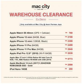 Mac-City-Warehouse-Clearance-Sale-at-Aeon-Permas-Jaya-350x357 - Computer Accessories Electronics & Computers IT Gadgets Accessories Johor Warehouse Sale & Clearance in Malaysia 