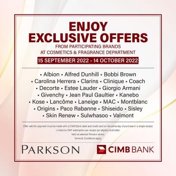 Parkson-CIMB-Exclusive-Promotion-1-1-350x350 - CIMB Bank Johor Kedah Kelantan Kuala Lumpur Melaka Negeri Sembilan Pahang Penang Perak Perlis Promotions & Freebies Putrajaya Sabah Sarawak Selangor Supermarket & Hypermarket Terengganu 