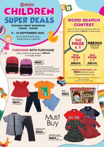 SOGO-Children-Super-Deals-Promotion-350x495 - Kuala Lumpur Promotions & Freebies Selangor Supermarket & Hypermarket 