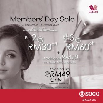 SOGO-Members-Day-Sale-Wacoal-Promotion-350x350 - Fashion Accessories Fashion Lifestyle & Department Store Johor Kuala Lumpur Lingerie Malaysia Sales Selangor Underwear 