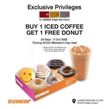 SOGOMembers-Day-Sale-Dunkin-Donuts-Free-Donut-Promotion-350x350 - Beverages Food , Restaurant & Pub Kuala Lumpur Malaysia Sales Selangor Supermarket & Hypermarket 