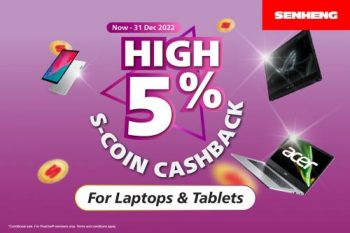 Senheng-High-5-S-Coin-Cashback-Promotion-For-Laptops-Tablets-350x233 - Electronics & Computers IT Gadgets Accessories Johor Kedah Kelantan Kuala Lumpur Laptop Melaka Negeri Sembilan Pahang Penang Perak Perlis Promotions & Freebies Putrajaya Sabah Sarawak Selangor Terengganu 