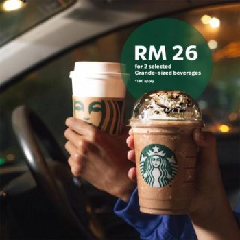 Starbucks-2-Grande-Sized-Beverages-Promo-350x350 - Beverages Food , Restaurant & Pub Johor Kedah Kelantan Kuala Lumpur Melaka Negeri Sembilan Pahang Penang Perak Perlis Promotions & Freebies Putrajaya Sabah Sarawak Selangor Terengganu 