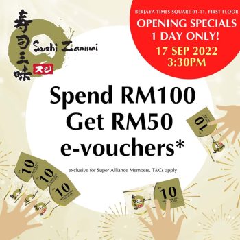 Sushi-Zanmai-Opening-Special-at-Berjaya-Times-Square - Beverages Food , Restaurant & Pub Kuala Lumpur Promotions & Freebies Selangor Sushi 