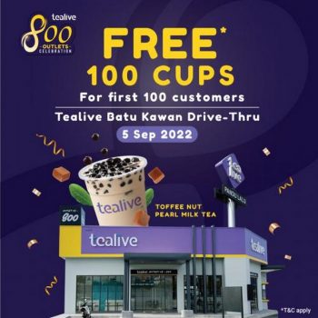 Tealive-Batu-Kawan-Drive-Thru-Free-100-Cups-Promotion-350x350 - Beverages Food , Restaurant & Pub Penang Promotions & Freebies 