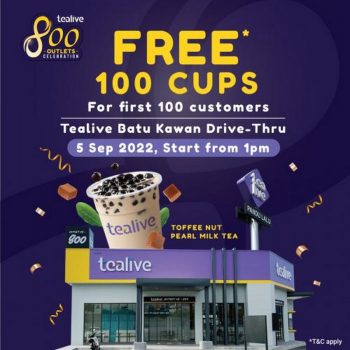 Tealive-Drive-Thru-Opening-Promotion-at-Batu-Kawan-350x350 - Beverages Food , Restaurant & Pub Penang Promotions & Freebies 
