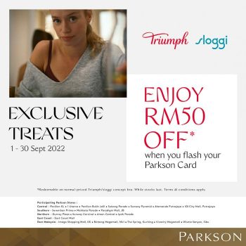 Triumph-Sloggi-50-off-Promotion-at-Parkson-350x350 - Fashion Accessories Fashion Lifestyle & Department Store Johor Kedah Kelantan Kuala Lumpur Lingerie Melaka Negeri Sembilan Pahang Penang Perak Perlis Promotions & Freebies Putrajaya Sabah Sarawak Selangor Terengganu Underwear 