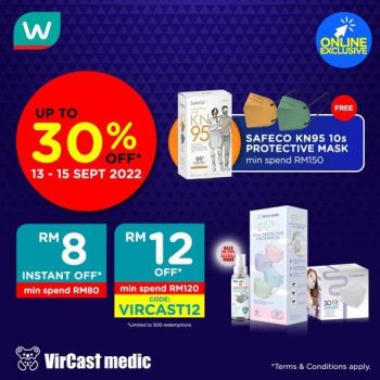 Watsons-Online-Vircast-Medic-Promotion-350x350 - Beauty & Health Cosmetics Health Supplements Johor Kedah Kelantan Kuala Lumpur Melaka Negeri Sembilan Online Store Pahang Penang Perak Perlis Personal Care Promotions & Freebies Putrajaya Sabah Sarawak Selangor Skincare Terengganu 