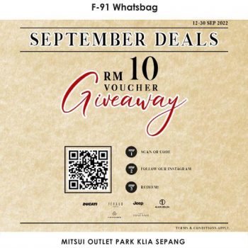 Whatsbag-September-Deals-RM10-Voucher-Giveaway-Promotion-at-Mitsui-Outlet-Park-350x350 - Bags Fashion Accessories Fashion Lifestyle & Department Store Handbags Promotions & Freebies Selangor 