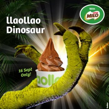 llaollao-Dinasour-Malaysia-Day-Milo-Flavored-Froyo-Promo-1-350x350 - Beverages Food , Restaurant & Pub Ice Cream Johor Kedah Kelantan Kuala Lumpur Melaka Negeri Sembilan Pahang Penang Perak Perlis Promotions & Freebies Putrajaya Sabah Sarawak Selangor Terengganu 