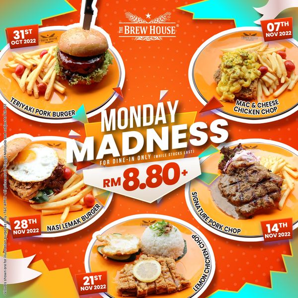 31 Oct 2022 Onward The Brew House Group Monday Madness Great Deal