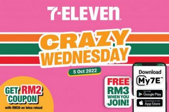 7-Eleven-Crazy-Wednesday-Promotion-350x232 - Johor Kedah Kelantan Kuala Lumpur Melaka Negeri Sembilan Pahang Penang Perak Perlis Promotions & Freebies Putrajaya Sabah Sarawak Selangor Supermarket & Hypermarket Terengganu 