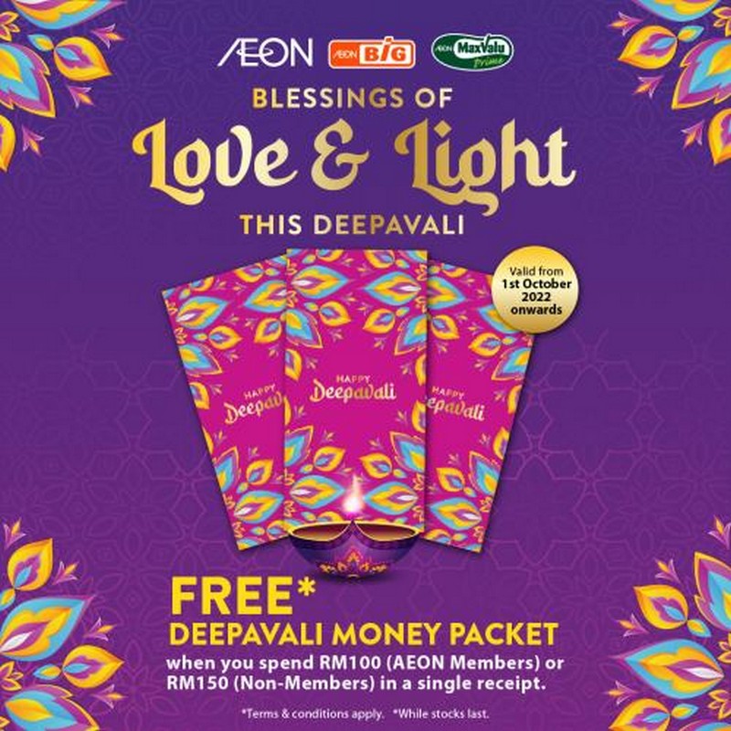 1 Oct 2022 Onward AEON AEON BiG Deepavali FREE Money Packets 