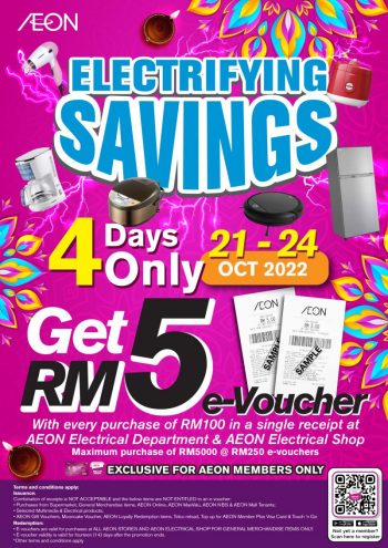 AEON-Electrifying-Promotion-1-350x495 - Johor Kedah Kelantan Kuala Lumpur Melaka Negeri Sembilan Pahang Penang Perak Perlis Promotions & Freebies Putrajaya Sabah Sarawak Selangor Supermarket & Hypermarket Terengganu 